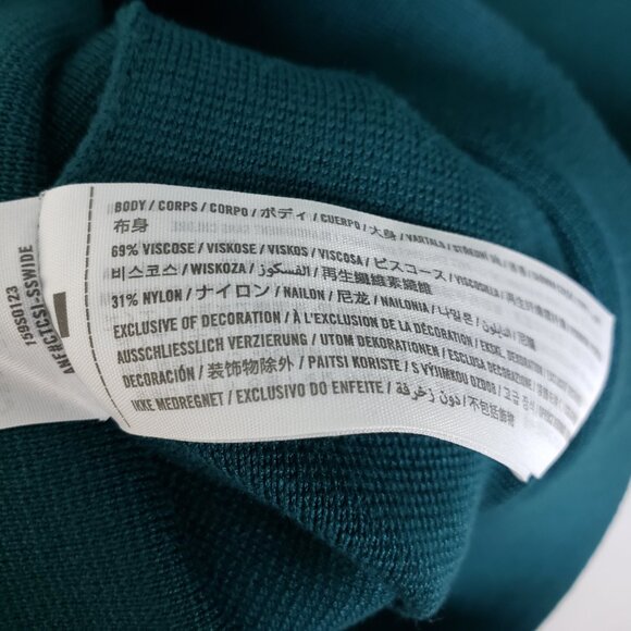 NWOT Abercrombie & Fitch Knit Mini Dress Long Sleeve Front Zip in Teal size SP - Picture 8 of 12